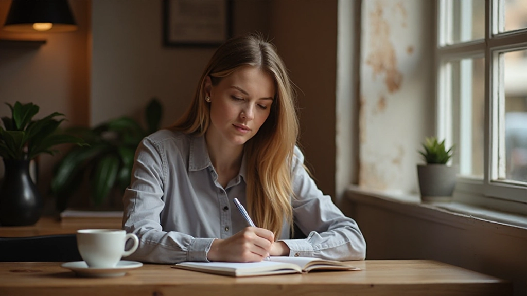Person writing in notebook